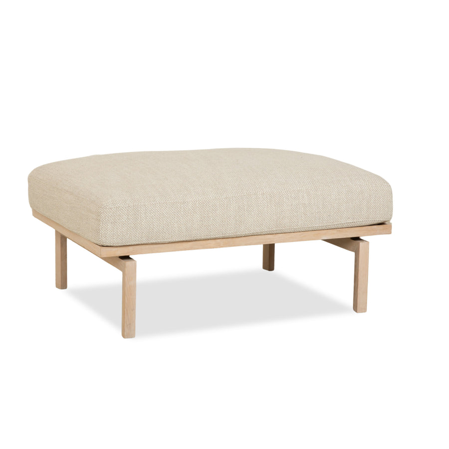 Bolia Elton Stoff Hocker Beige Creme Grau Holz
