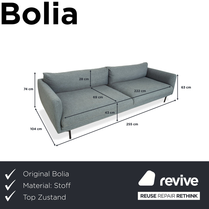 Bolia Lomi fabric four-seater grey blue green sofa couch