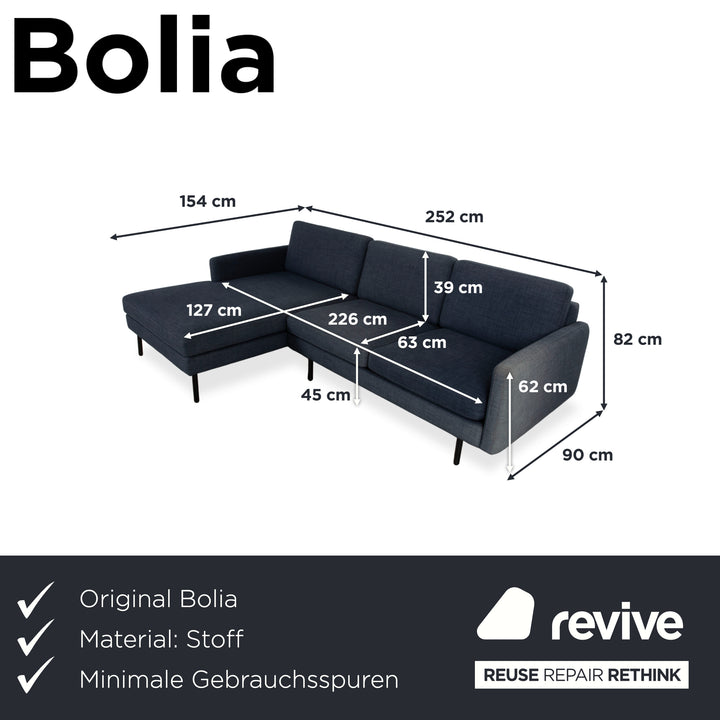 Bolia Scandinavia Stoff Ecksofa Blau Sofa Couch