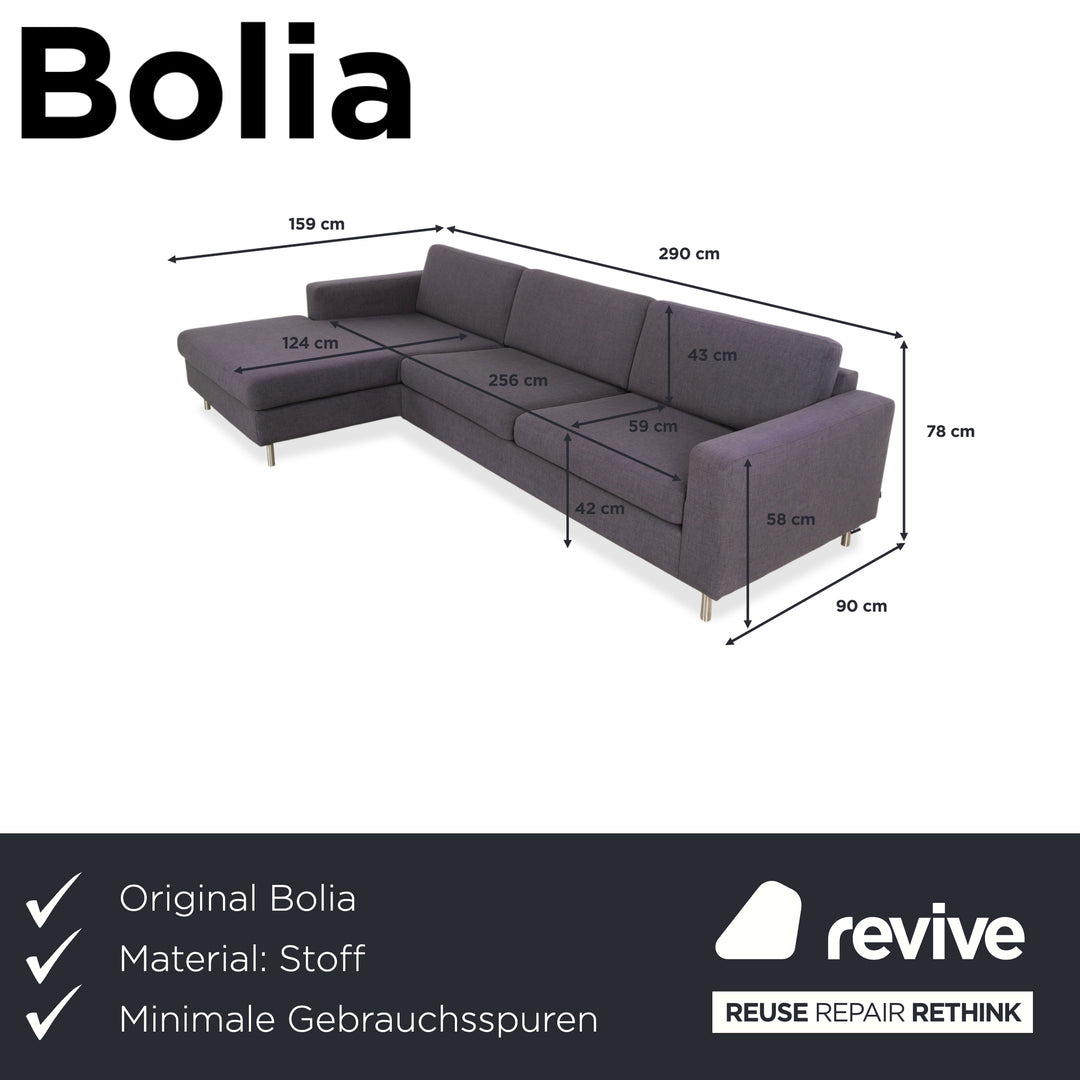 Bolia Scandinavia Stoff Ecksofa Grau Blau Sofa Couch