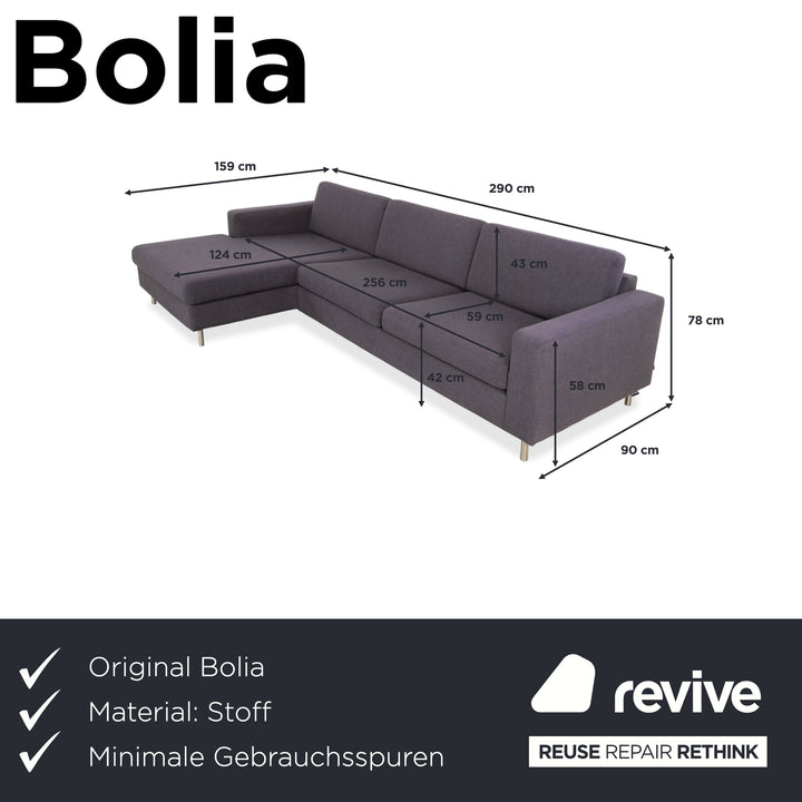 Bolia Scandinavia Stoff Ecksofa Grau Blau Sofa Couch