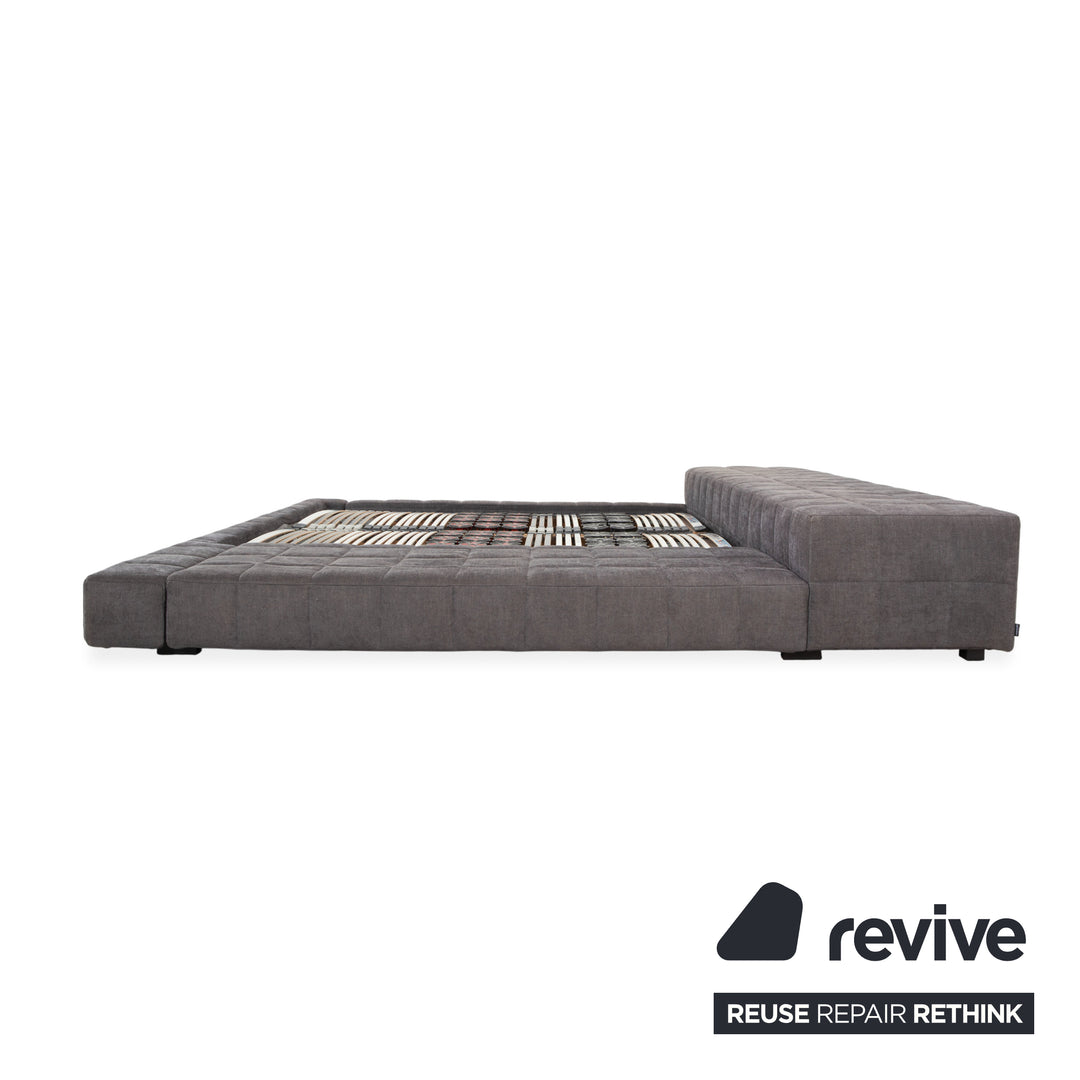 Bonaldo SQUARING Stoff Bett Doppelbett Grau 180 x 200 cm