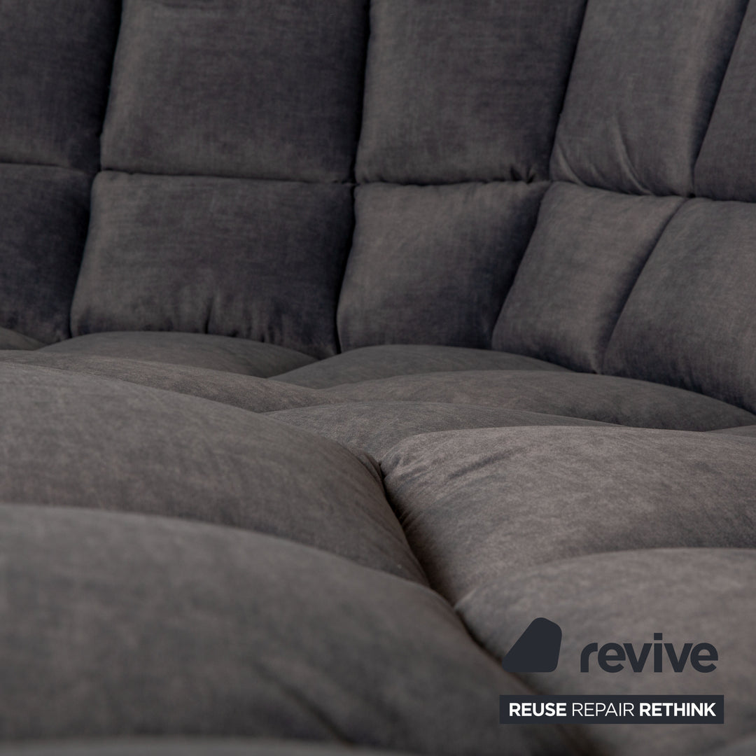 Bretz Cloud 7 fabric corner sofa grey metallic reupholstery sofa couch