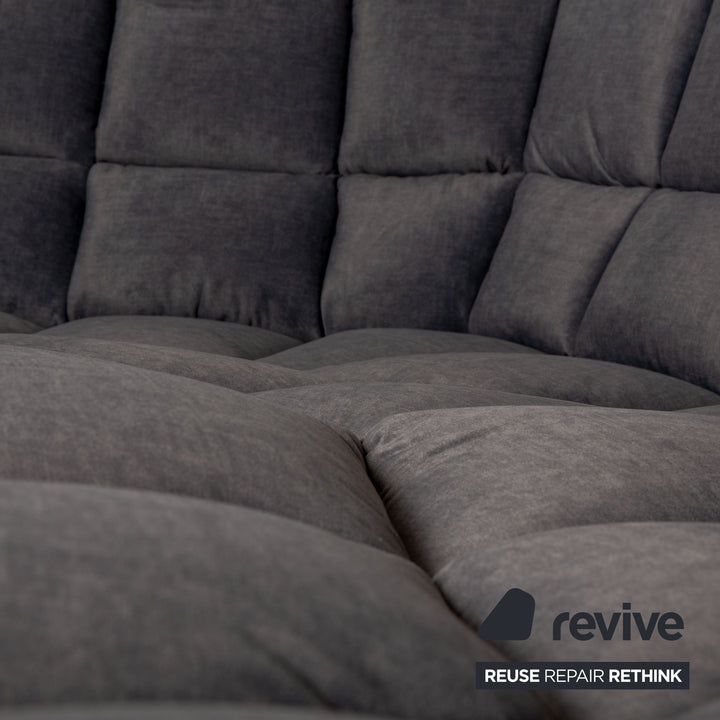 Bretz Cloud 7 fabric corner sofa grey metallic reupholstery sofa couch