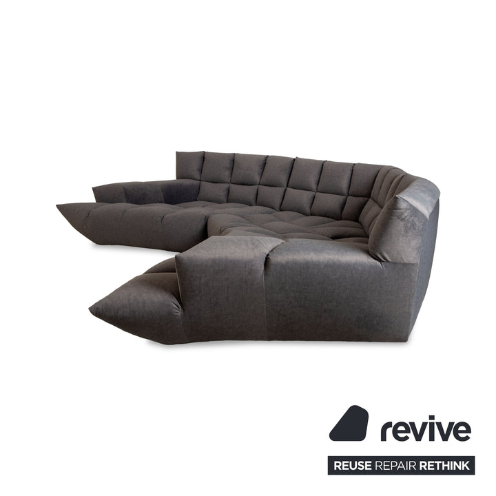 Bretz Cloud 7 fabric corner sofa grey metallic reupholstery sofa couch