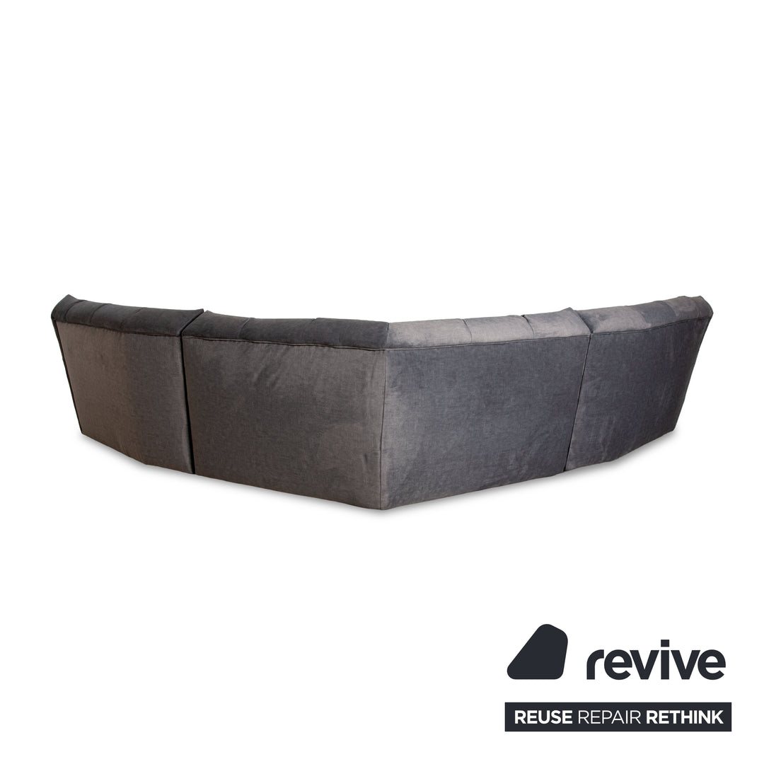 Bretz Cloud 7 fabric corner sofa grey metallic reupholstery sofa couch