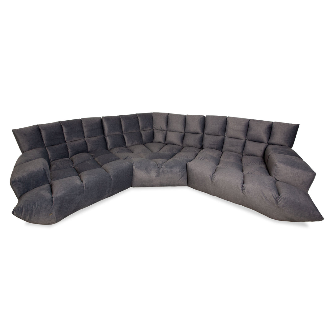 Bretz Cloud 7 fabric corner sofa grey metallic reupholstery sofa couch