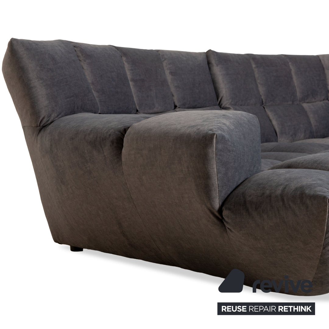 Bretz Cloud 7 fabric corner sofa grey metallic reupholstery sofa couch