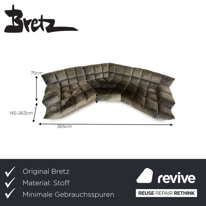 Canapé d'angle Bretz Cloud 7 en tissu gris