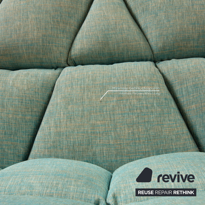 Canapé d'angle Bretz Cloud 7 en tissu bleu clair turquoise