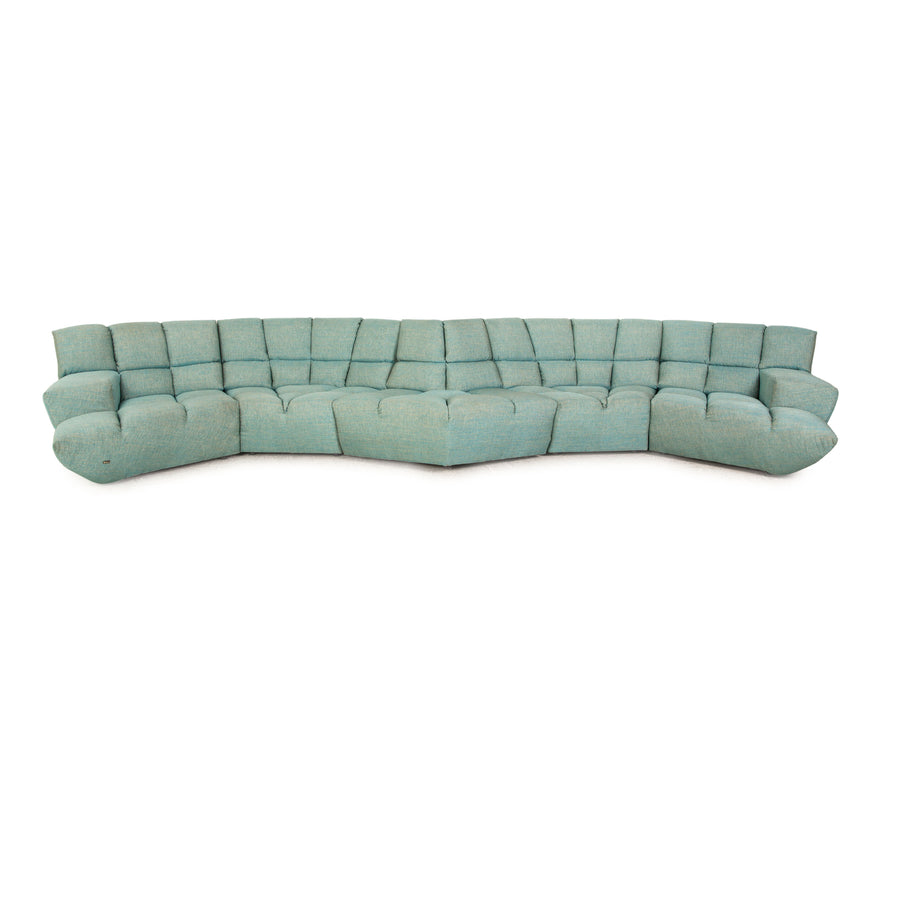 Canapé d'angle Bretz Cloud 7 en tissu bleu clair turquoise