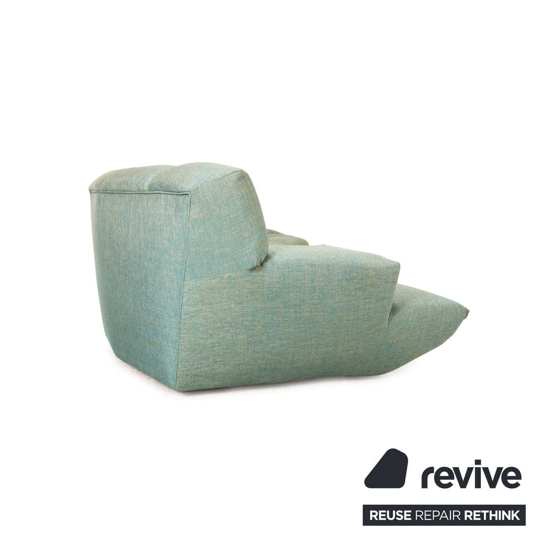 Canapé d'angle Bretz Cloud 7 en tissu bleu clair turquoise