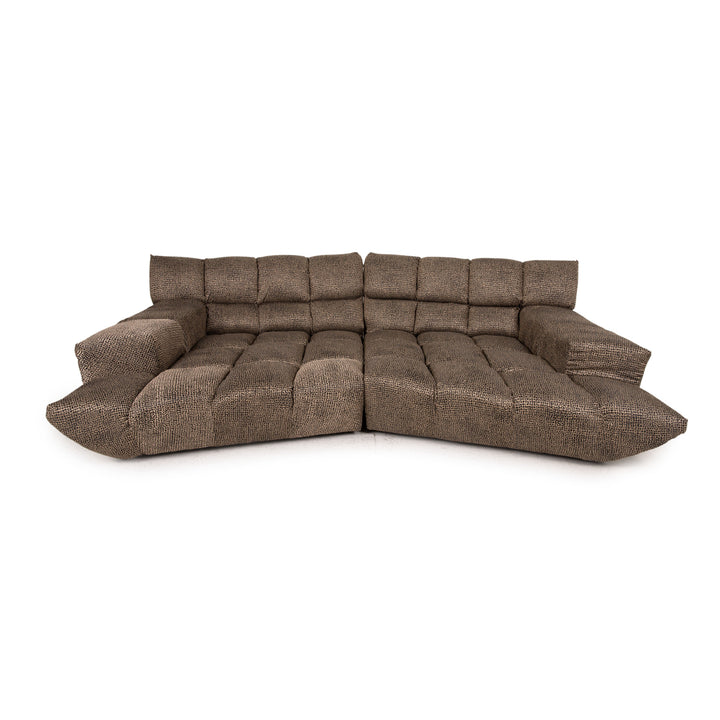 Bretz Cloud 7 Fabric Sofa Brown Couch Four-Seater Reupholstered