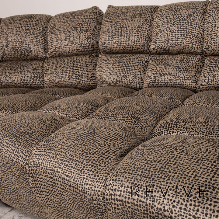 Bretz Cloud 7 Fabric Sofa Brown Couch Four-Seater Reupholstered