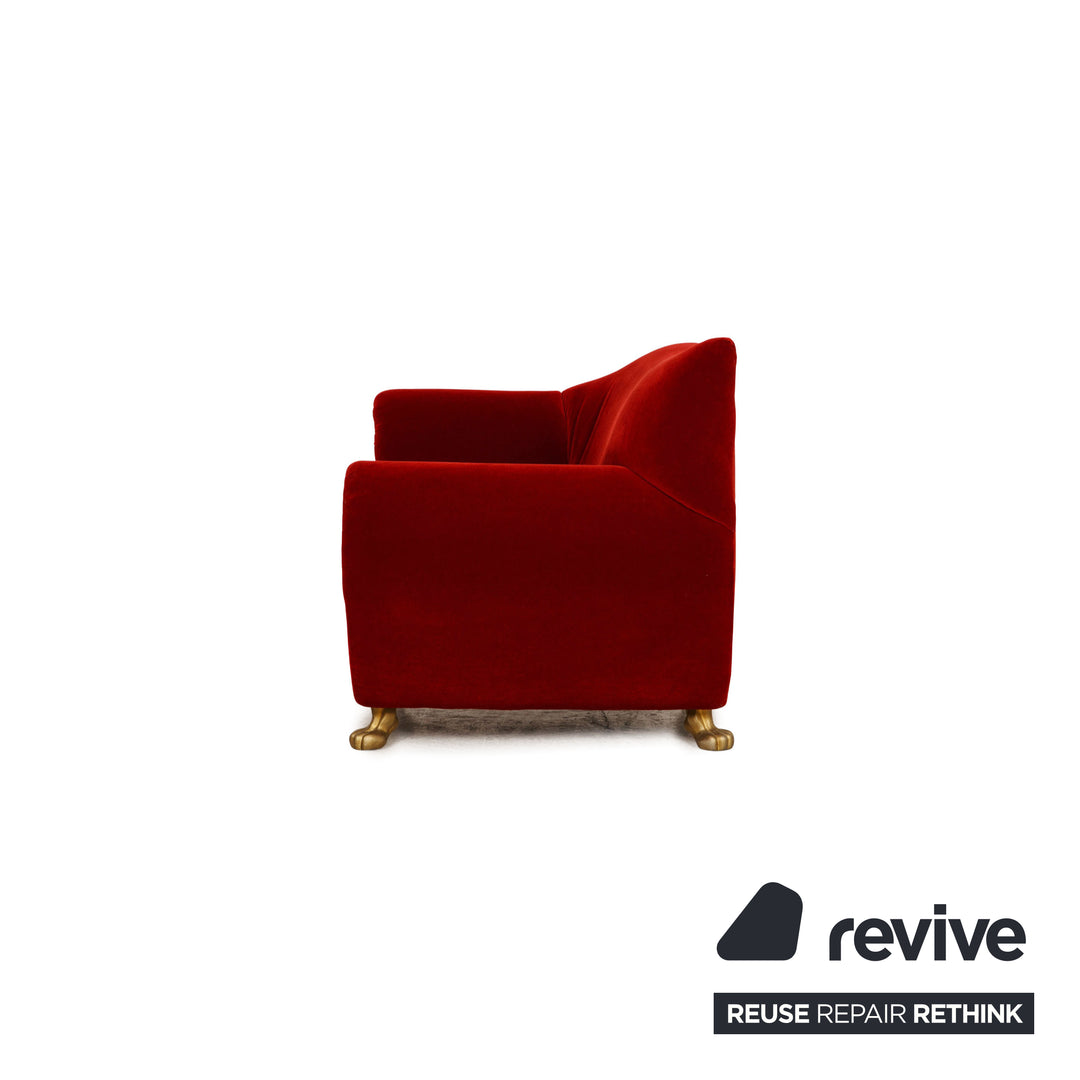 Bretz Gaudi Velvet Armchair Set Red Stool
