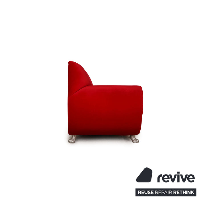 Bretz Gaudi Samt Sofa Rot Dreisitzer Couch Recamière
