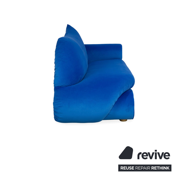 Bretz Gaudi Fabric Three Seater Blue Sofa Couch New Cover