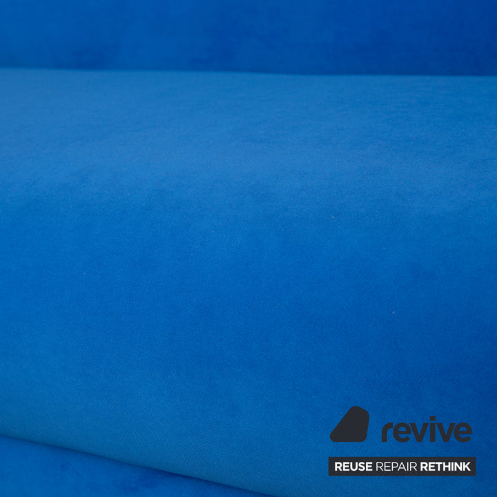 Bretz Gaudi Fabric Three Seater Blue Sofa Couch New Cover