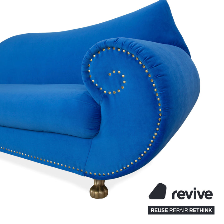 Bretz Gaudi Fabric Three Seater Blue Sofa Couch New Cover
