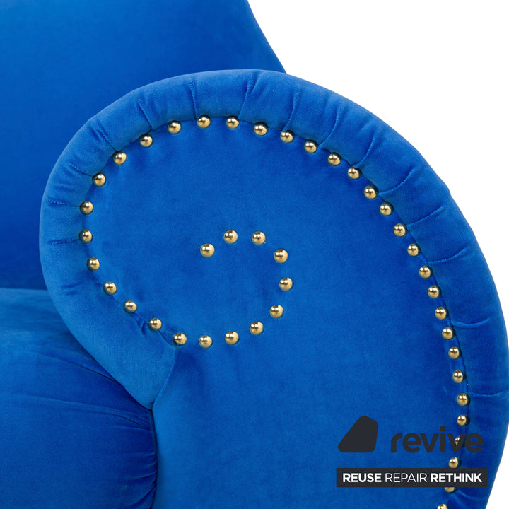 Bretz Gaudi Fabric Three Seater Blue Sofa Couch New Cover