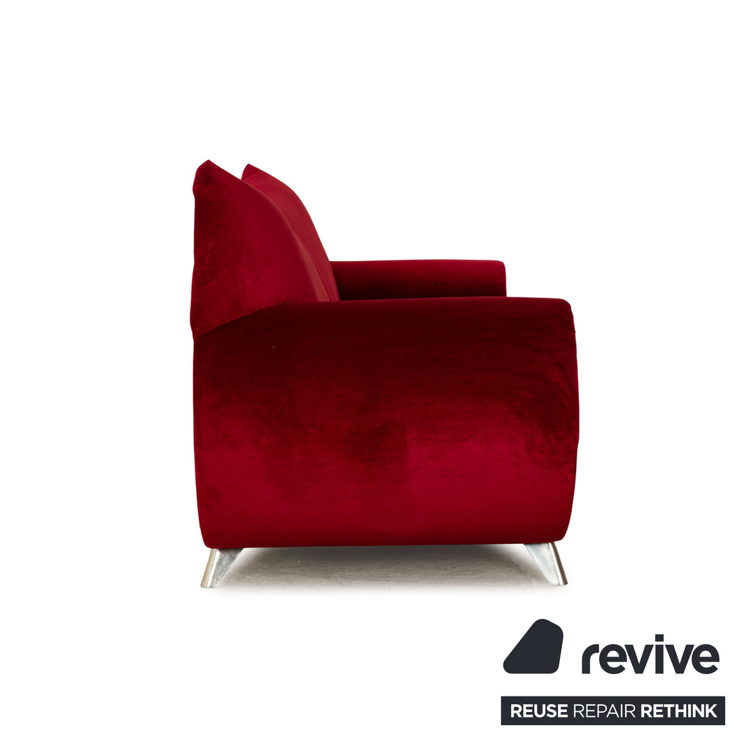Bretz Gaudi Fabric Three Seater Red Sofa Couch New Cover