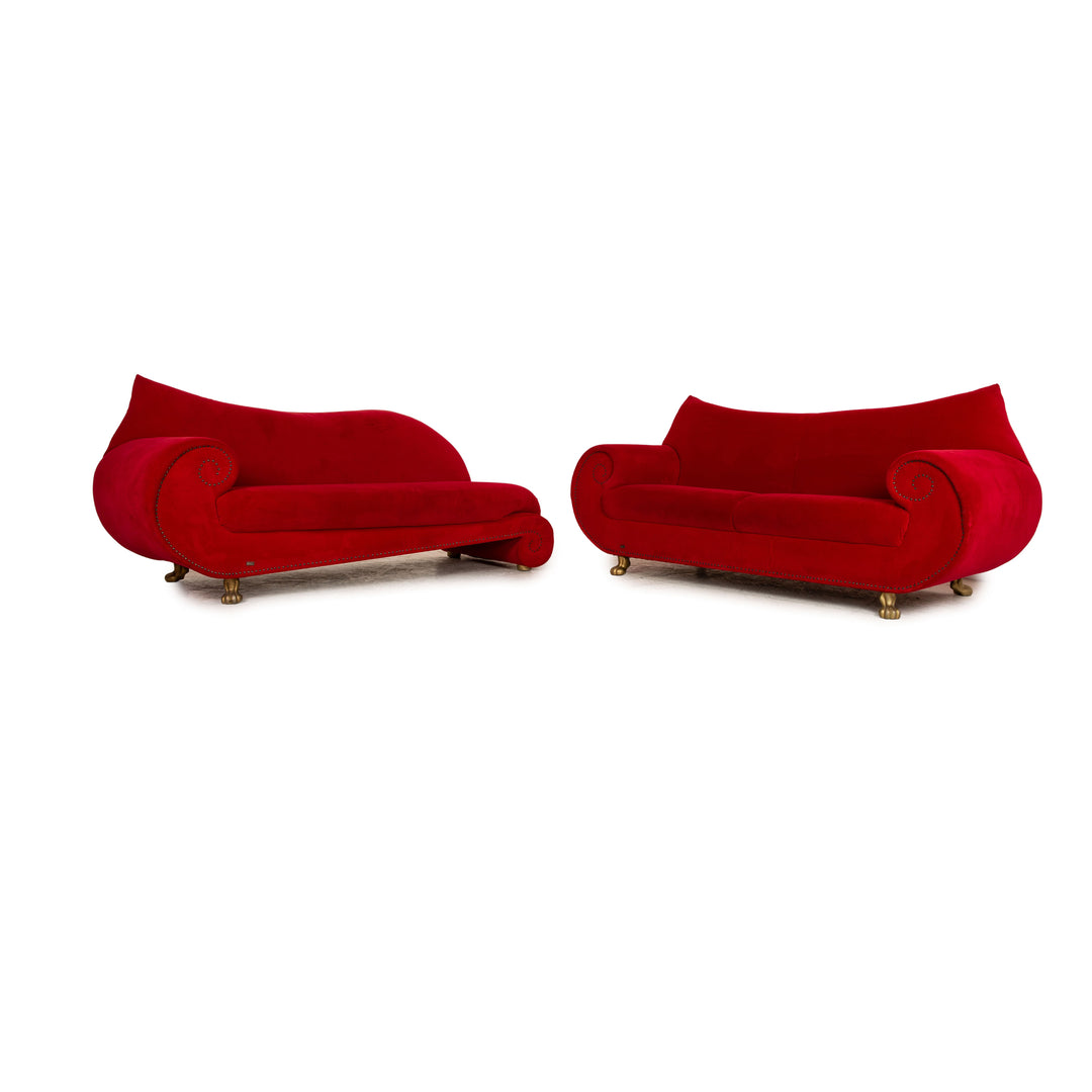 Bretz Gaudi Stoff Dreisitzer Rot Sofa Couch