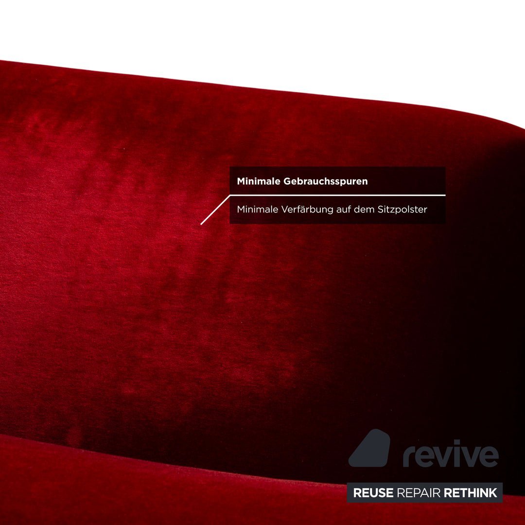 Bretz Gaudi Stoff Dreisitzer Rot Sofa Couch
