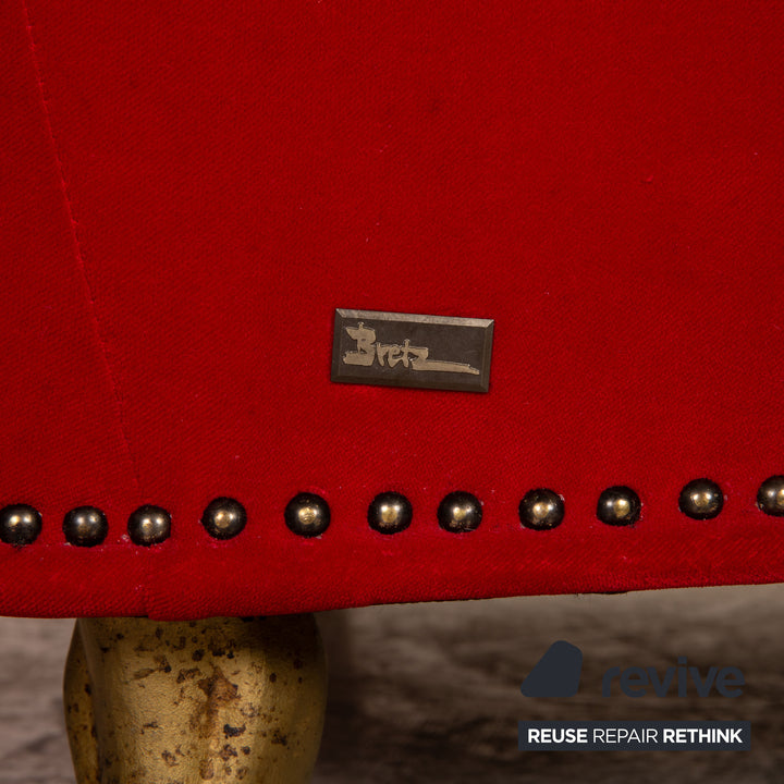 Bretz Gaudi Stoff Dreisitzer Rot Sofa Couch