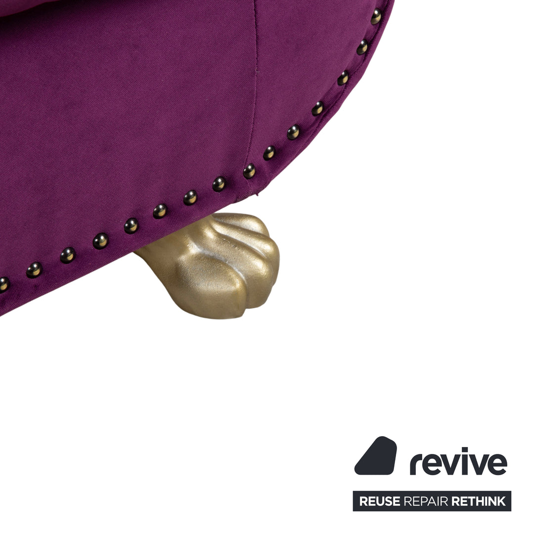 Bretz Gaudi Fabric Armchair Purple Violet