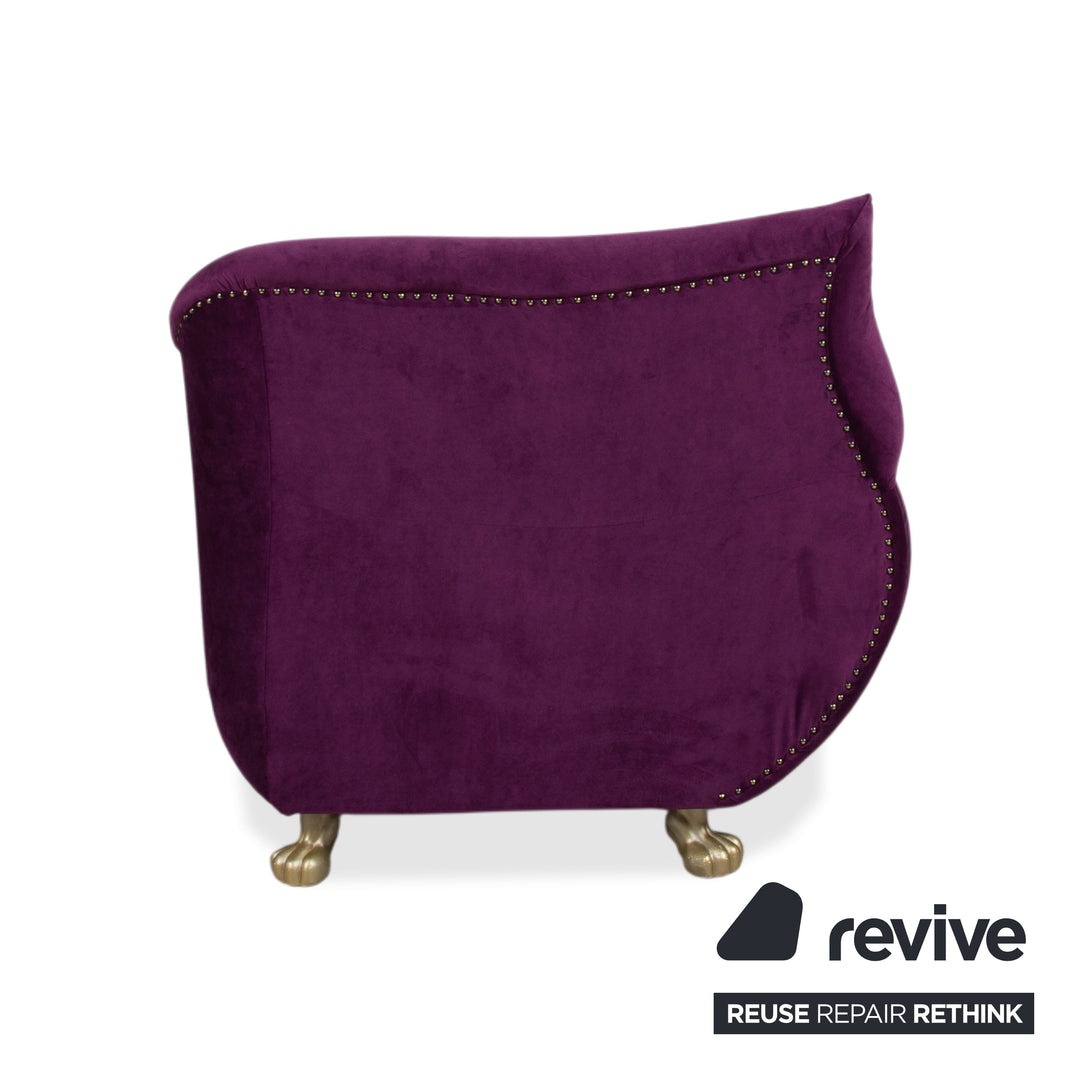 Bretz Gaudi Fabric Armchair Purple Violet