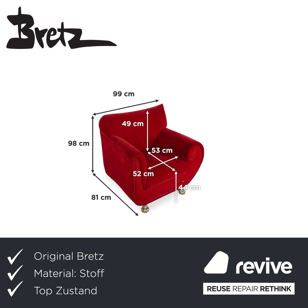Bretz Gaudi Stoff Sessel Rot