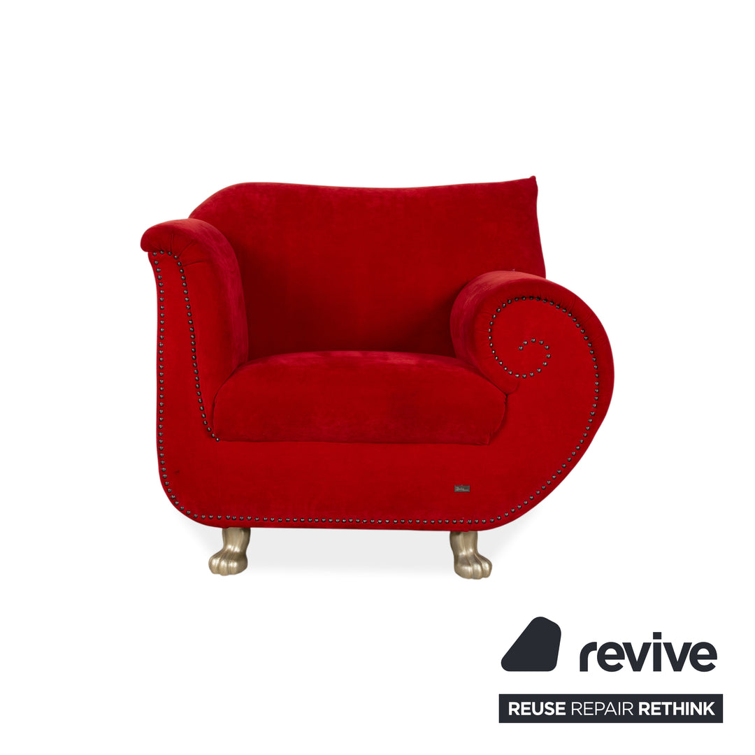Bretz Gaudi fabric armchair red