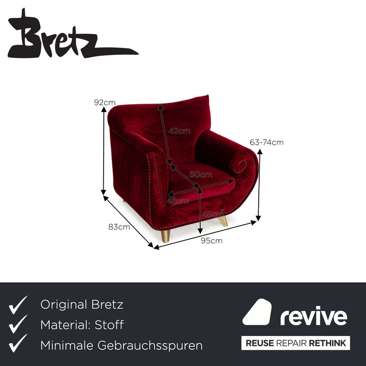 Bretz Gaudi Stoff Sessel Rot Weinrot