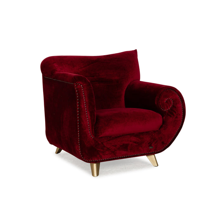 Bretz Gaudi Stoff Sessel Rot Weinrot