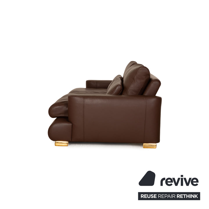 Bretz Leder Dreisitzer Braun Sofa Couch