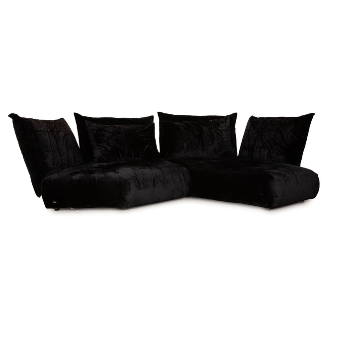 Canapé d'angle en tissu Bretz Matilda, canapé noir