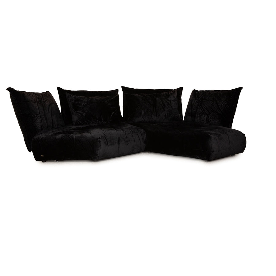 Canapé d'angle en tissu Bretz Matilda, canapé noir