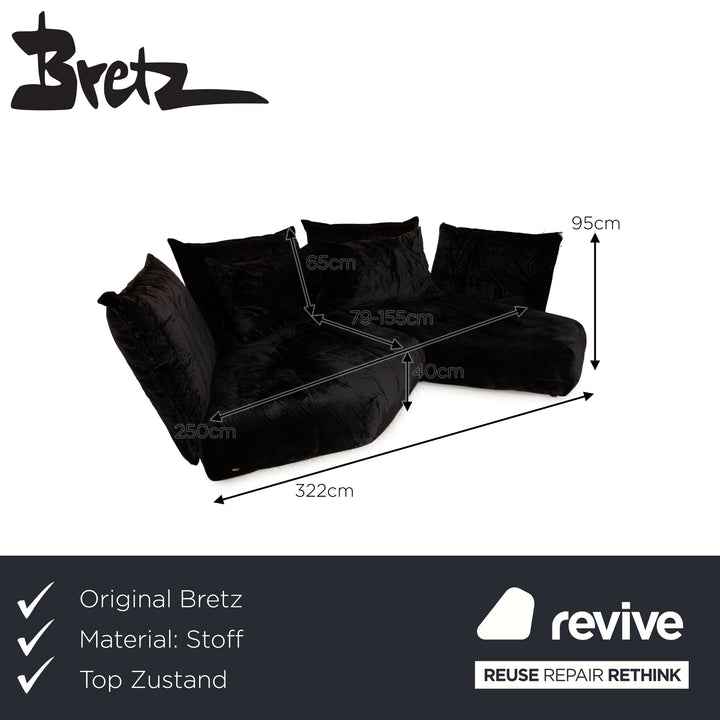 Canapé d'angle en tissu Bretz Matilda, canapé noir