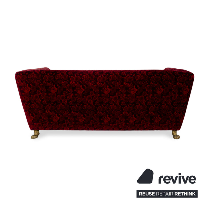 Canapé-lit trois places en tissu Bretz Monster rouge
