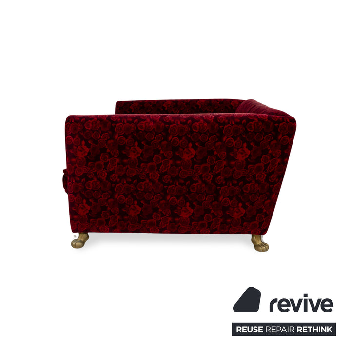 Canapé-lit trois places en tissu Bretz Monster rouge