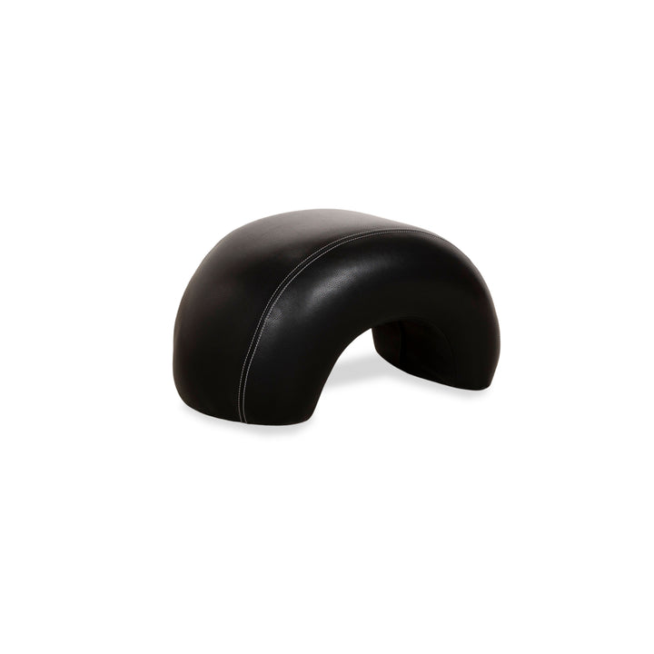 Tabouret Bretz Moon en cuir noir