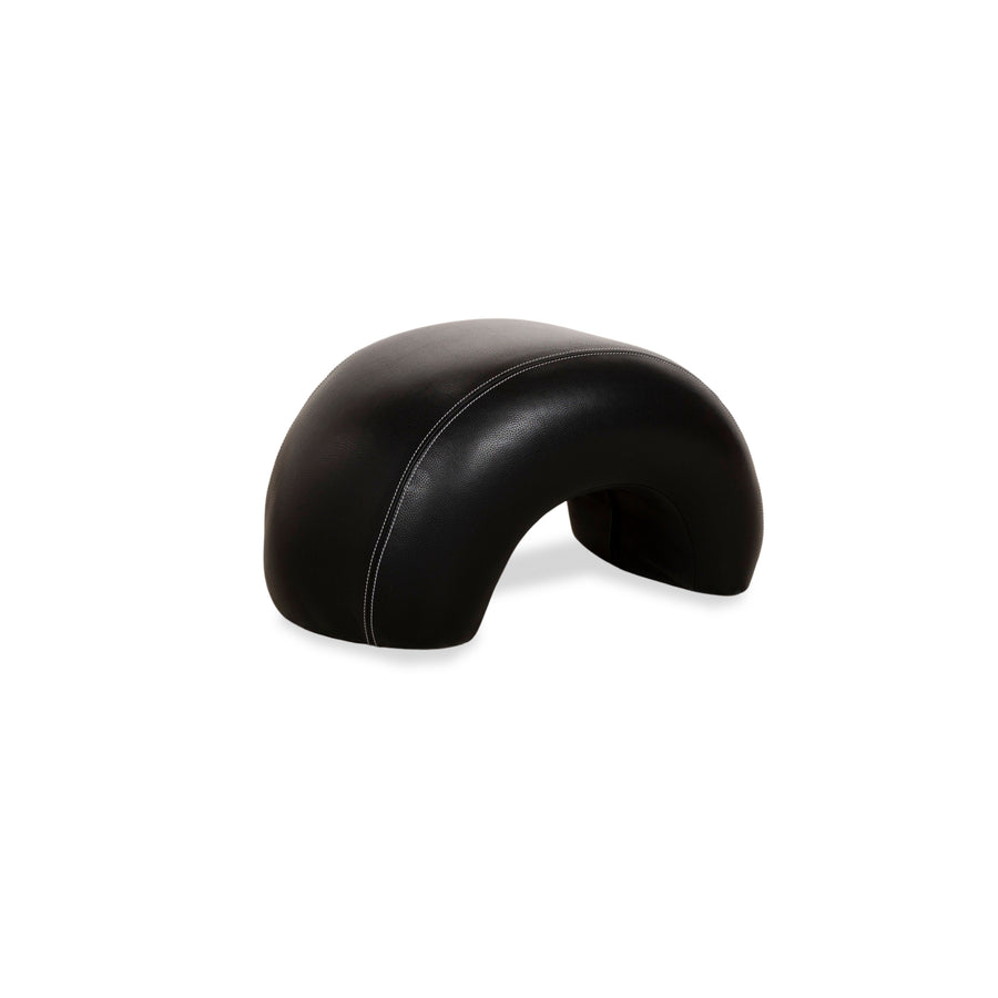 Tabouret Bretz Moon en cuir noir