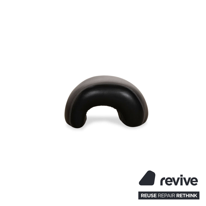 Tabouret Bretz Moon en cuir noir