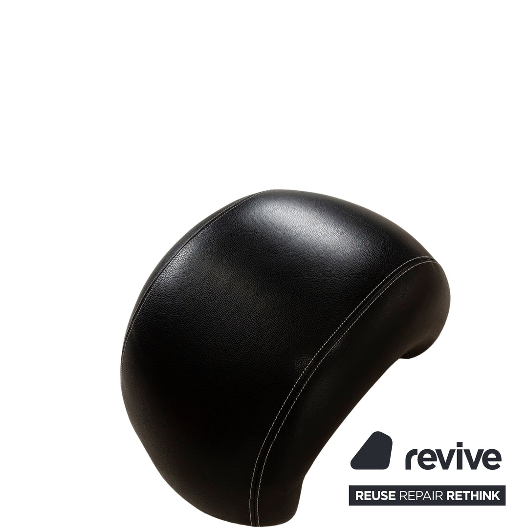 Tabouret Bretz Moon en cuir noir