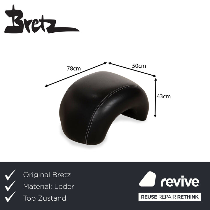 Tabouret Bretz Moon en cuir noir