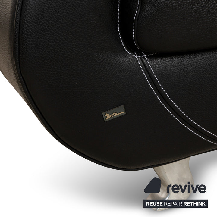Bretz Moon Leder Sessel Schwarz