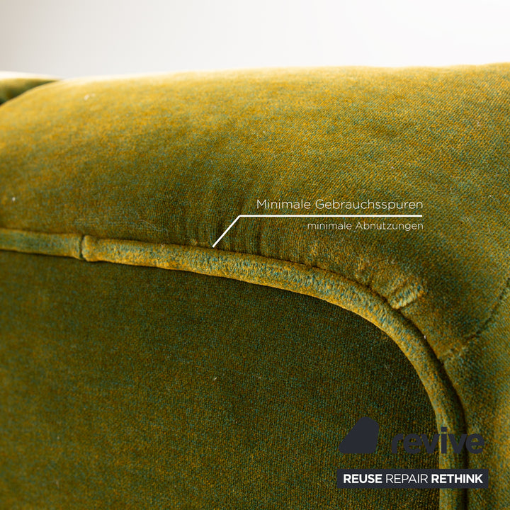 Canapé Bretz Ocean 7 en tissu quatre places vert jaune
