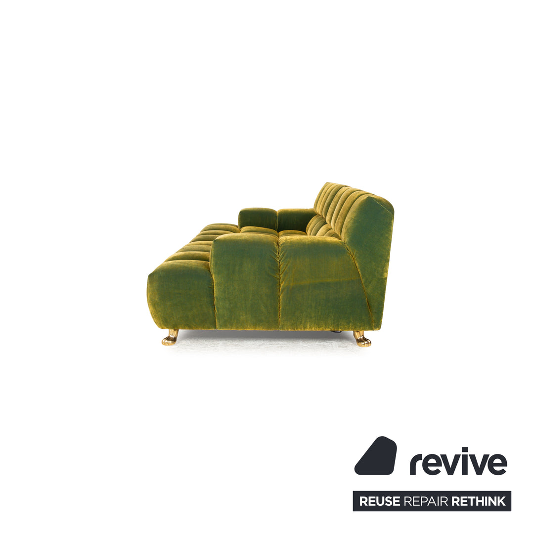 Canapé Bretz Ocean 7 en tissu quatre places vert jaune