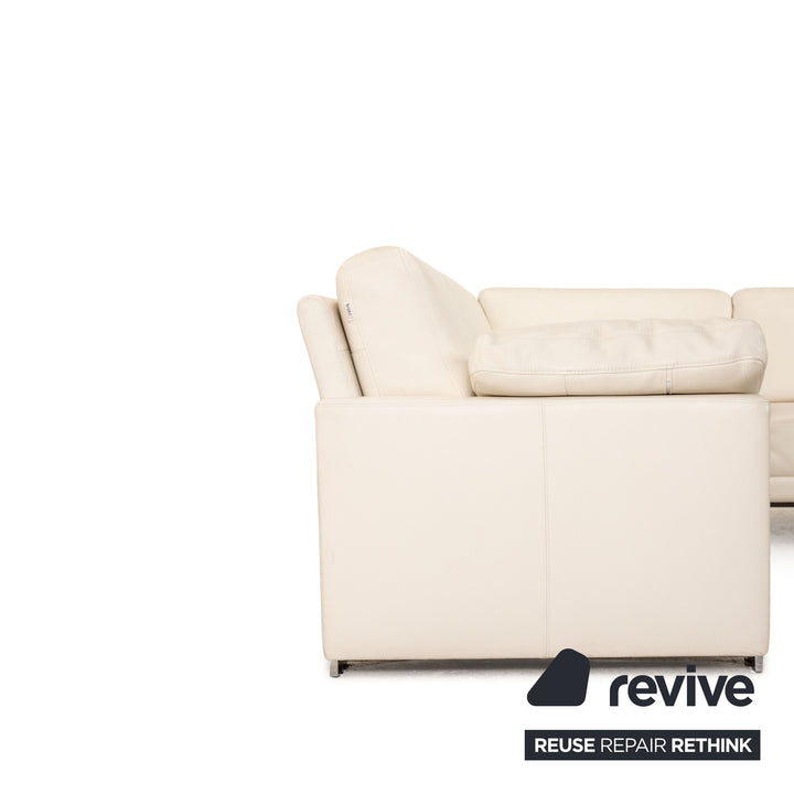 Brühl Alba leather sofa white corner sofa couch recamier right