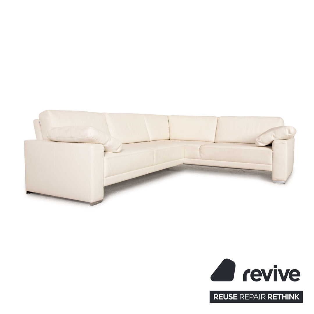 Brühl Alba leather sofa white corner sofa couch recamier right